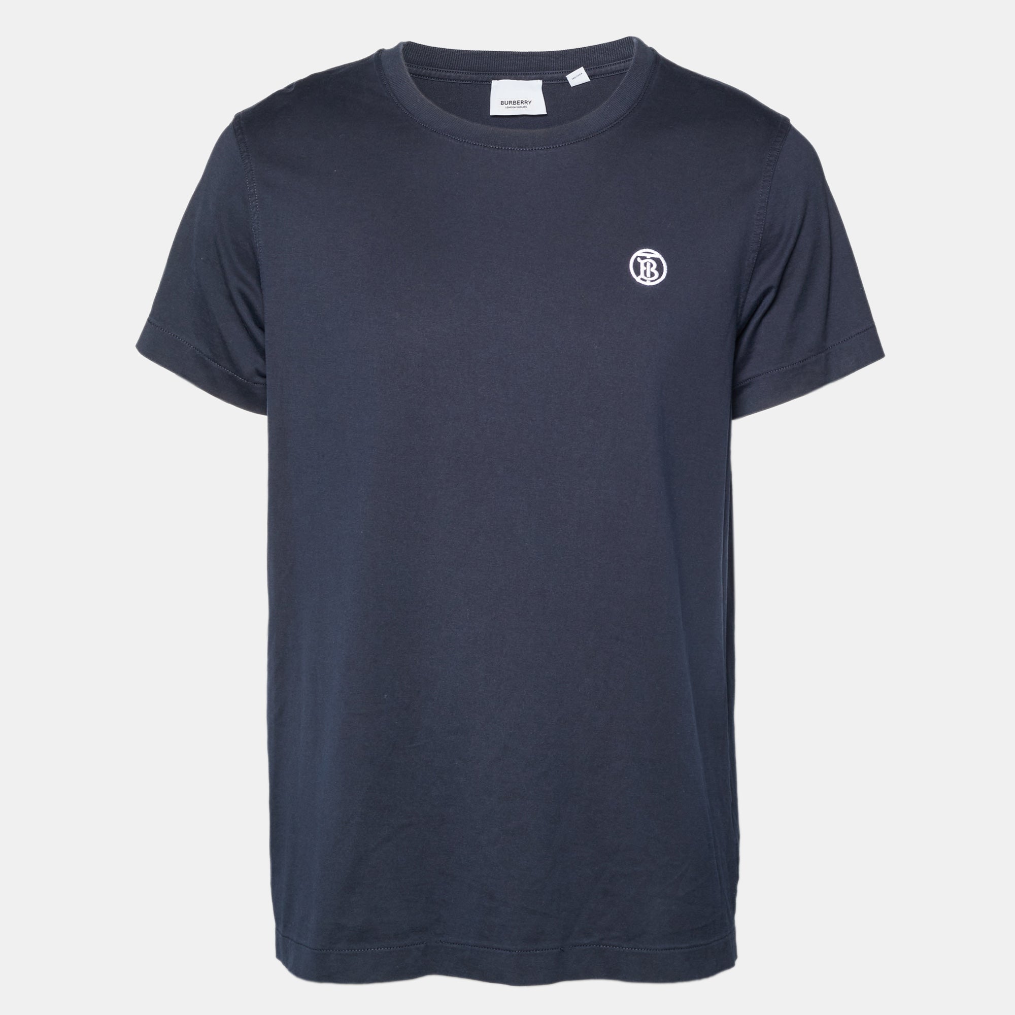 Burberry Navy Blue Jersey Crewneck T-Shirt