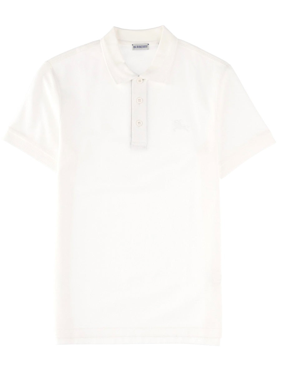 Beige Cotton Chest Logo Polo Shirt