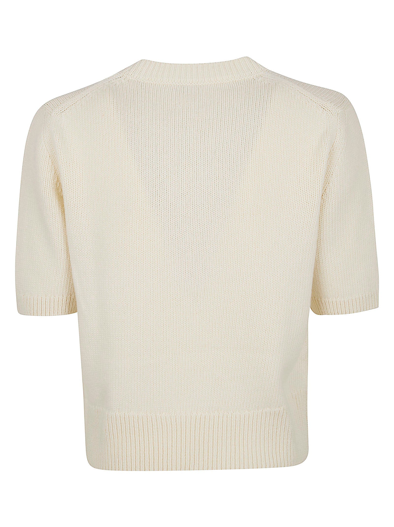 Wool-Cashmere Equestrian Knight Short-Sleeve Sweater